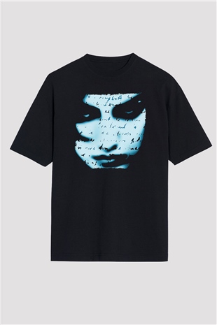 Marillion Baskılı Unisex Siyah Oversize Tişört - Tshirt