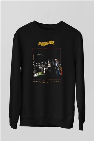 Marillion Baskılı Unisex Siyah Sweatshirt