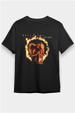 Marillion Baskılı Unisex Siyah Tişört - Tshirt