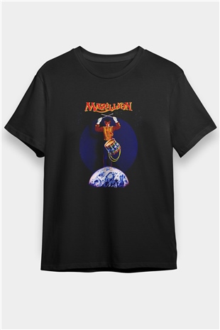 Marillion Baskılı Unisex Siyah Tişört - Tshirt