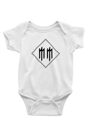 Marilyn Manson Baskılı Beyaz Unisex Bebek Body - Zıbın