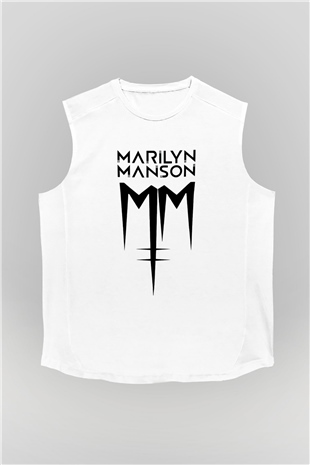 Marilyn Manson Beyaz Unisex Kolsuz Tişört