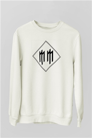 Marilyn Manson Beyaz Unisex Sweatshirt