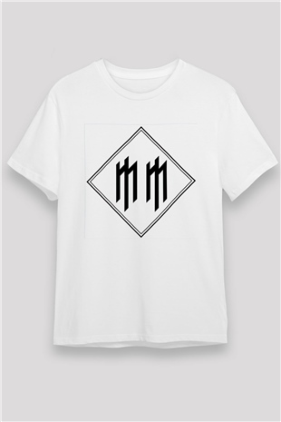 Marilyn Manson Beyaz Unisex Tişört T-Shirt - TişörtFabrikası