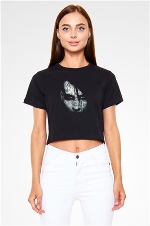 Marilyn Manson Siyah  Crop Top Tişört
