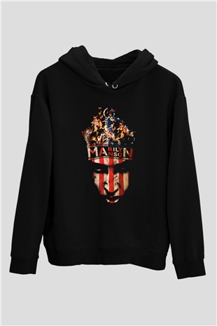 Marilyn Manson Siyah Unisex Hoodie
