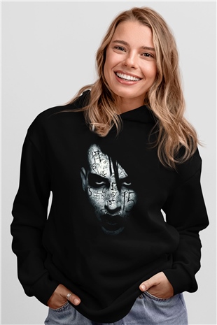 Marilyn Manson Siyah Unisex Kapüşonlu Sweatshirt