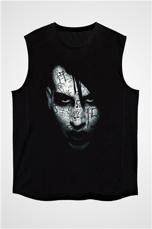 Marilyn Manson Siyah Unisex Kolsuz Tişört