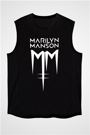 Marilyn Manson Siyah Unisex Kolsuz Tişört
