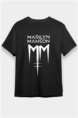 Marilyn Manson Siyah Unisex Tişört T-Shirt - TişörtFabrikası