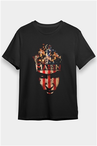 Marilyn Manson Siyah Unisex Tişört T-Shirt - TişörtFabrikası