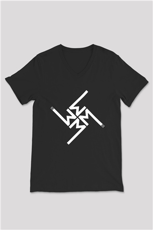 Marilyn Manson Siyah Unisex V Yaka Tişört T-Shirt