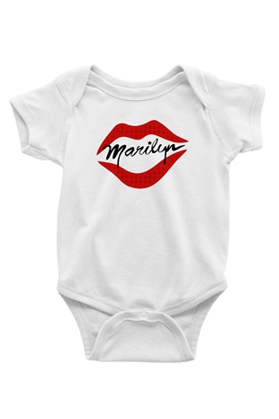 Marilyn Monroe Baskılı Beyaz Unisex Bebek Body - Zıbın