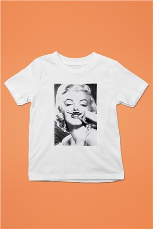 Marilyn Monroe Baskılı Beyaz Unisex Çocuk Tişört