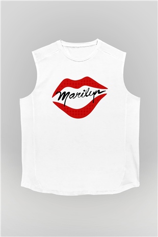 Marilyn Monroe Beyaz Unisex Kolsuz Tişört