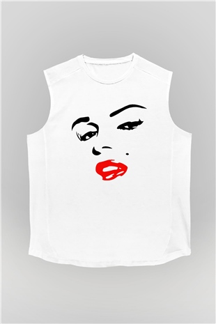 Marilyn Monroe Beyaz Unisex Kolsuz Tişört