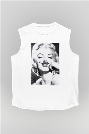 Marilyn Monroe Beyaz Unisex Kolsuz Tişört