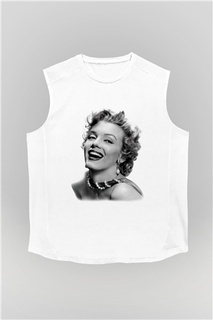 Marilyn Monroe Beyaz Unisex Kolsuz Tişört