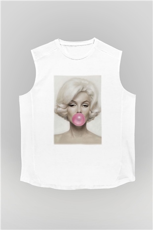 Marilyn Monroe Beyaz Unisex Kolsuz Tişört