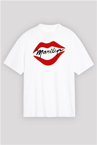 Marilyn Monroe Beyaz Unisex Oversize Tişört T-Shirt