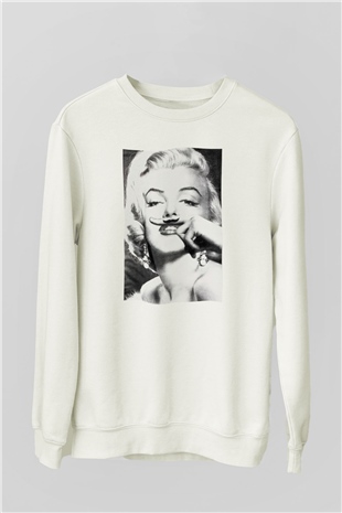 Marilyn Monroe Beyaz Unisex Sweatshirt