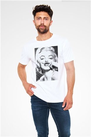 Marilyn Monroe Beyaz Unisex Tişört T-Shirt - TişörtFabrikası