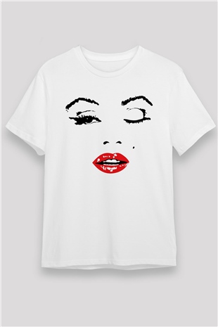 Marilyn Monroe Beyaz Unisex Tişört T-Shirt - TişörtFabrikası
