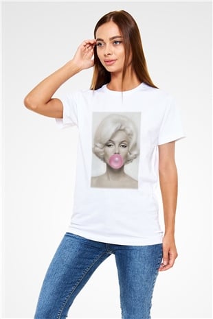 Marilyn Monroe Beyaz Unisex Tişört T-Shirt - TişörtFabrikası