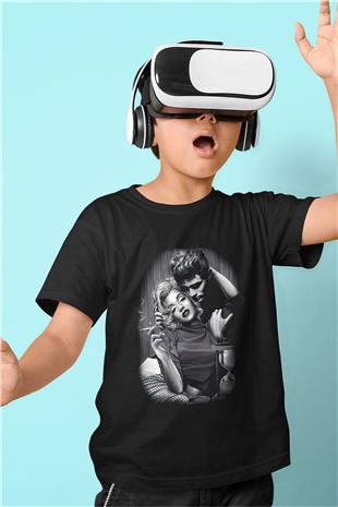 Marilyn Monroe Siyah Unisex Çocuk Tişört