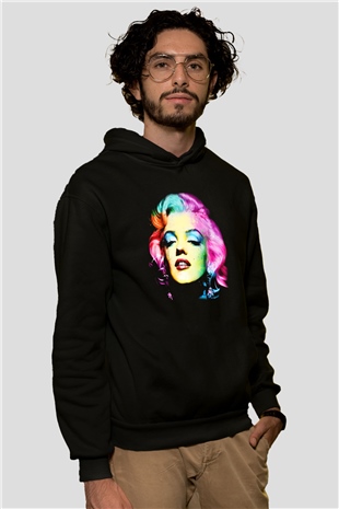 Marilyn Monroe Siyah Unisex Hoodie
