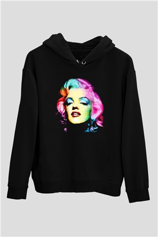 Marilyn Monroe Siyah Unisex Hoodie