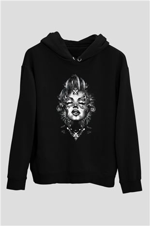 Marilyn Monroe Siyah Unisex Hoodie