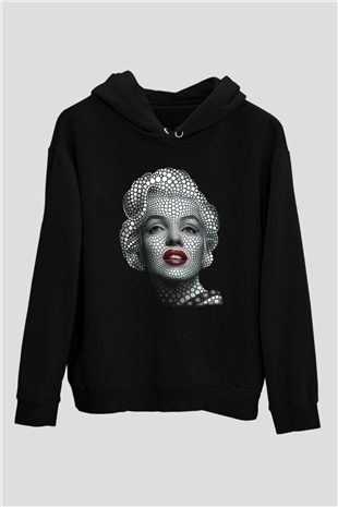 Marilyn Monroe Siyah Unisex Hoodie