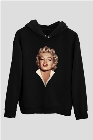 Marilyn Monroe Siyah Unisex Hoodie