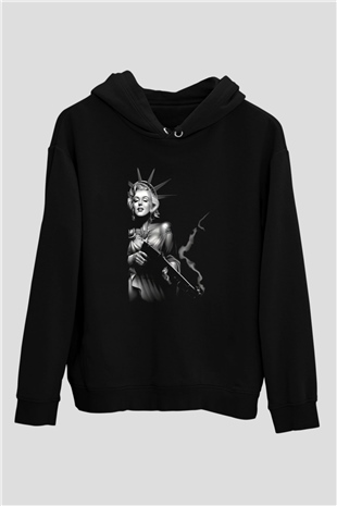 Marilyn Monroe Siyah Unisex Hoodie