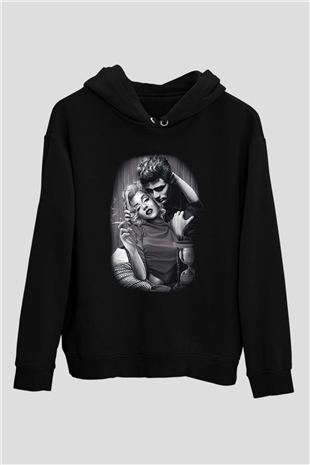 Marilyn Monroe Siyah Unisex Kapüşonlu Sweatshirt