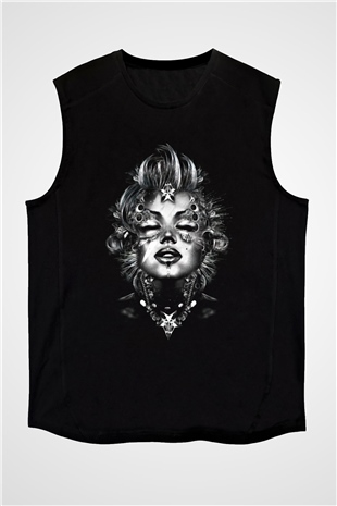 Marilyn Monroe Siyah Unisex Kolsuz Tişört