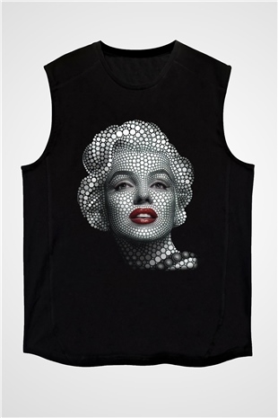 Marilyn Monroe Siyah Unisex Kolsuz Tişört