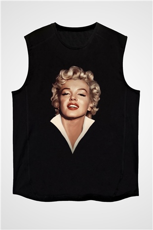 Marilyn Monroe Siyah Unisex Kolsuz Tişört