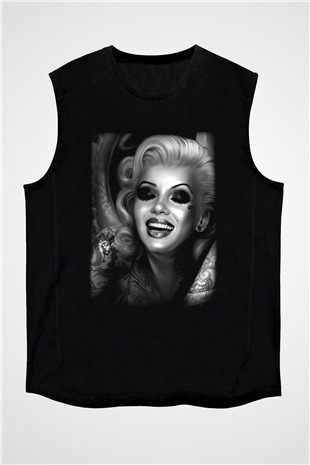 Marilyn Monroe Siyah Unisex Kolsuz Tişört