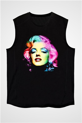 Marilyn Monroe Siyah Unisex Kolsuz Tişört