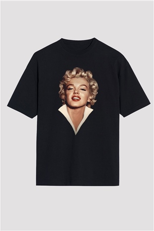 Marilyn Monroe Siyah Unisex Oversize Tişört T-Shirt
