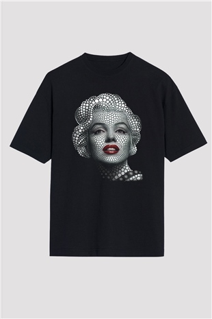 Marilyn Monroe Siyah Unisex Oversize Tişört T-Shirt