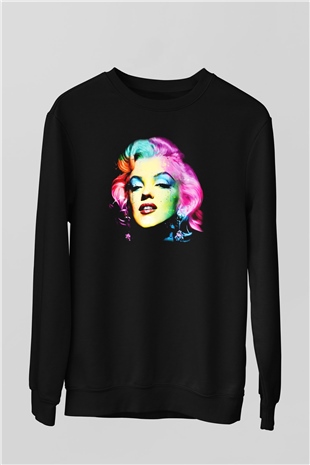 Marilyn Monroe Siyah Unisex Sweatshirt