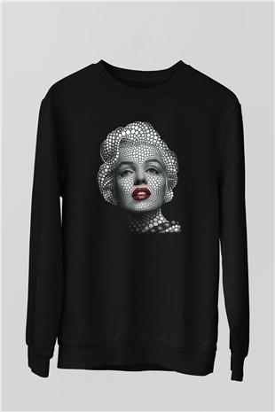 Marilyn Monroe Siyah Unisex Sweatshirt