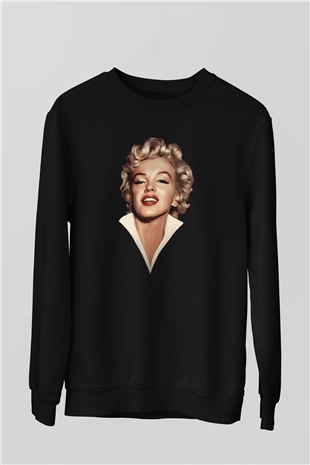 Marilyn Monroe Siyah Unisex Sweatshirt