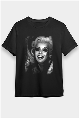 Marilyn Monroe Siyah Unisex Tişört T-Shirt - TişörtFabrikası