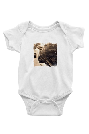 Marilyn Monroe Unisex Baskılı Beyaz Bebek Body - Zıbın
