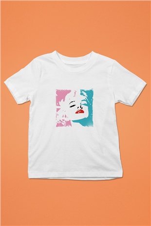Marilyn Monroe Unisex Baskılı Beyaz Çocuk Tişört
