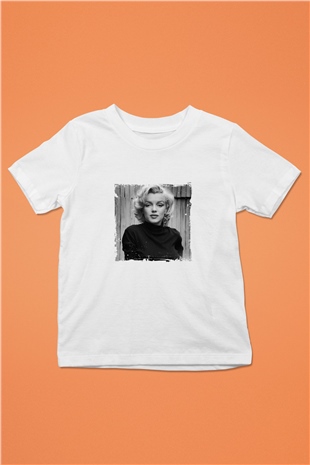 Marilyn Monroe Unisex Baskılı Beyaz Çocuk Tişört